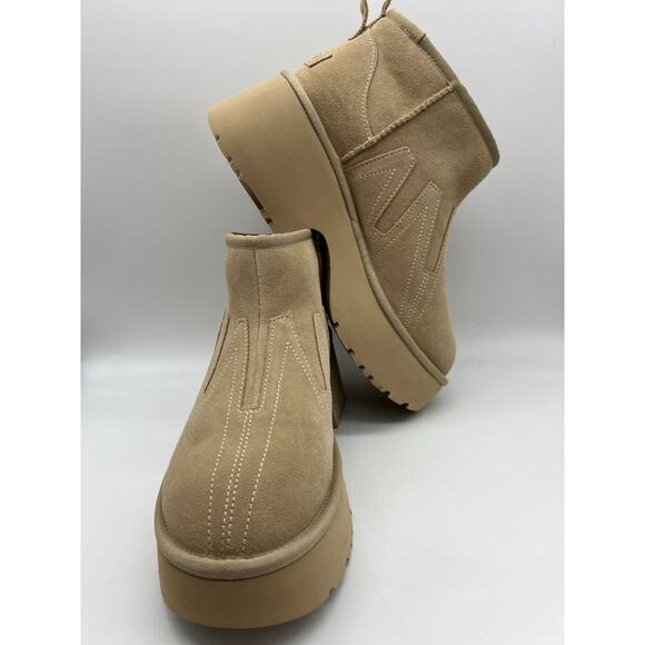 Ugg Ultra Mini New Heights Sunwave Boots Platform Suede UggPlush Sz 11 - Picture 6 of 12